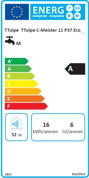 EU-Energielabel Raumluftunabhängiger Gas Durchlauferhitzer P30/37 Meister 11