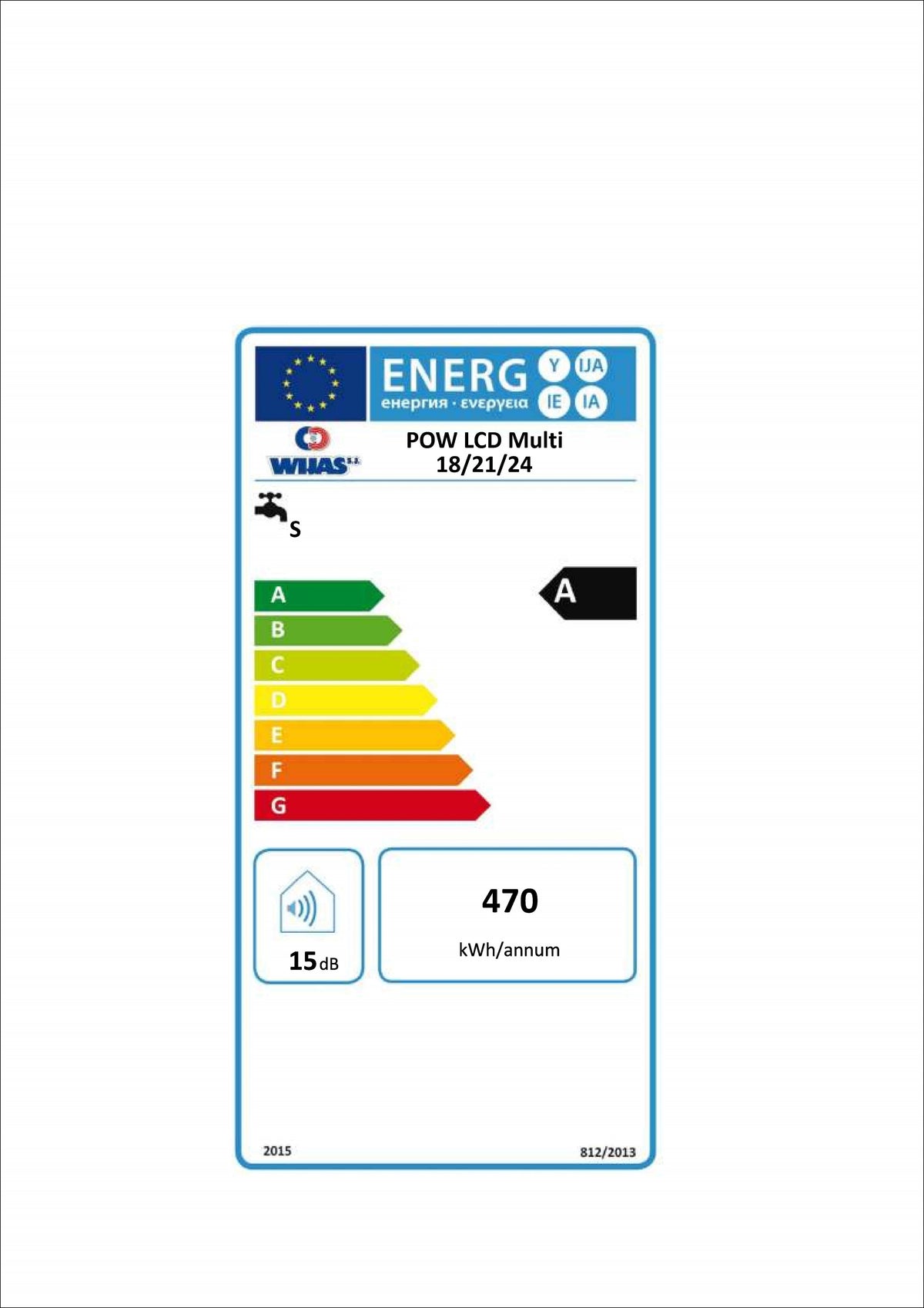 EU-Energielabel Durchlauferhitzer POW-LCD MULTI 18/21/24 kw