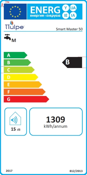 EU-Energielabel TTULPE Warmwasserspeicher 50l